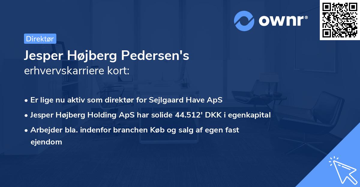 Jesper Højberg Pedersen's erhvervskarriere kort