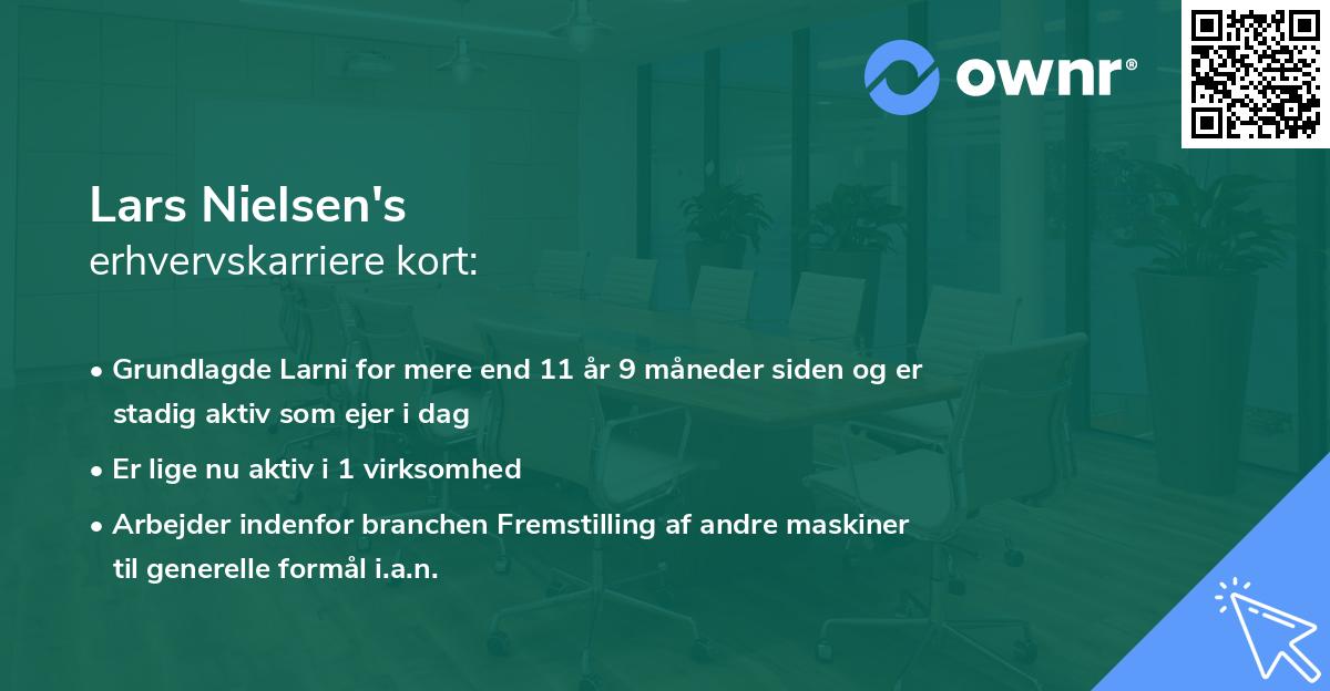 Lars Nielsen's erhvervskarriere kort