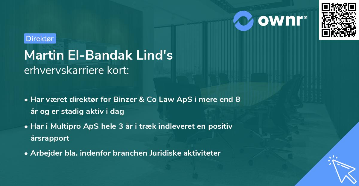 Martin El-Bandak Lind's erhvervskarriere kort