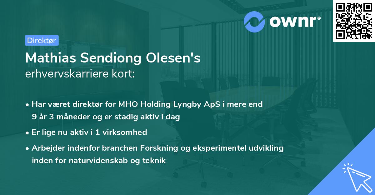 Mathias Sendiong Olesen's erhvervskarriere kort