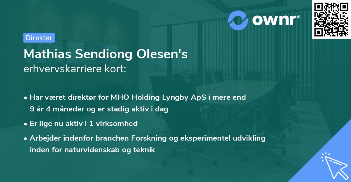 Mathias Sendiong Olesen's erhvervskarriere kort