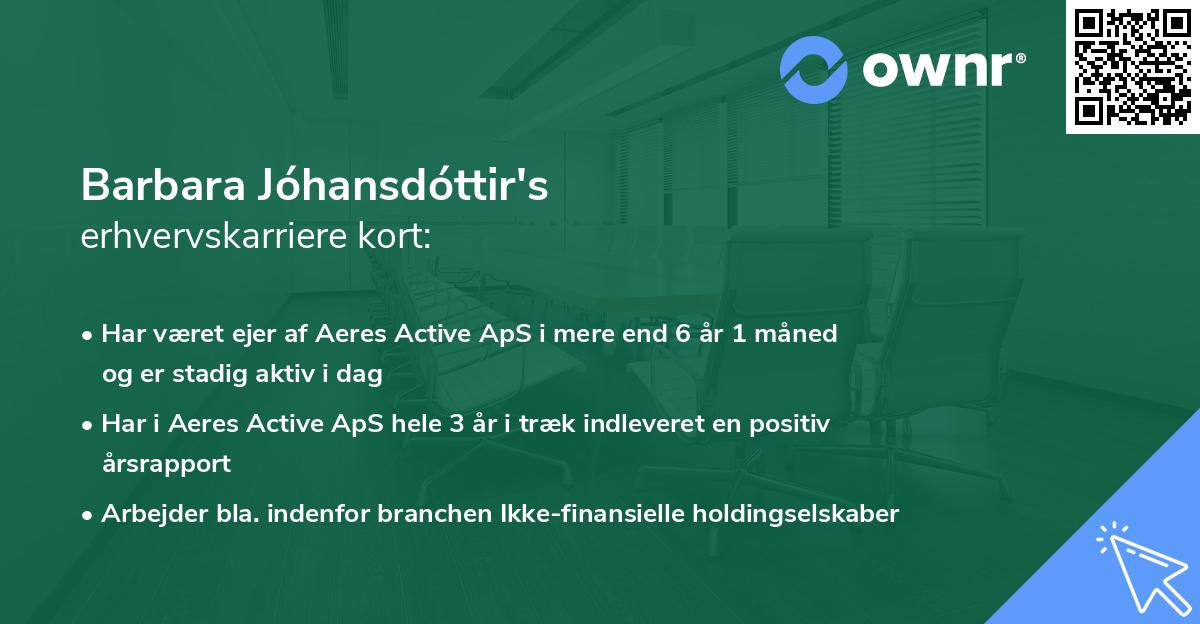 Barbara Jóhansdóttir's erhvervskarriere kort