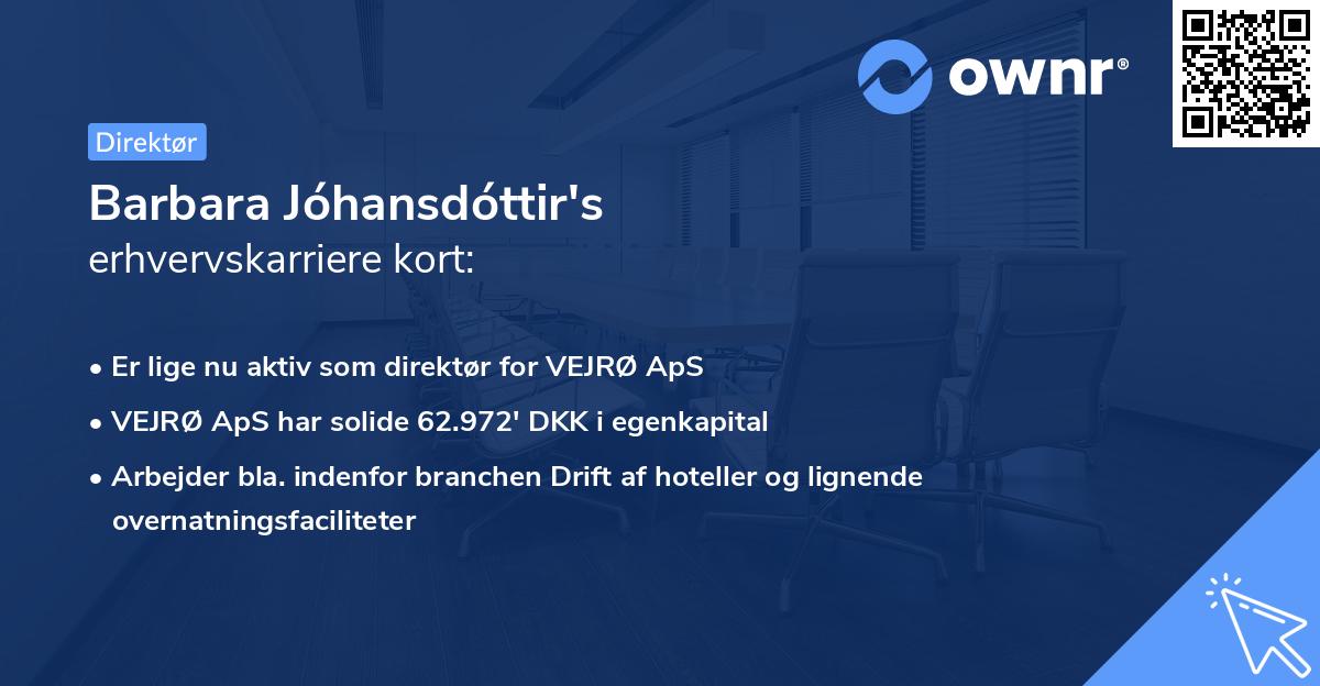 Barbara Jóhansdóttir's erhvervskarriere kort