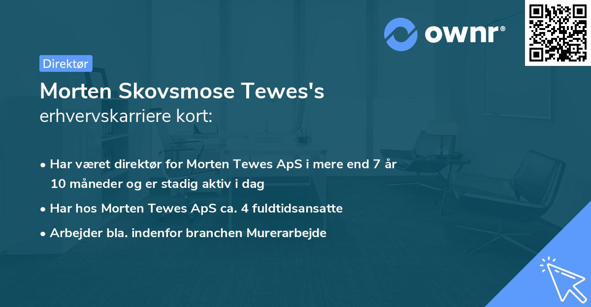 Morten Skovsmose Tewes's erhvervskarriere kort