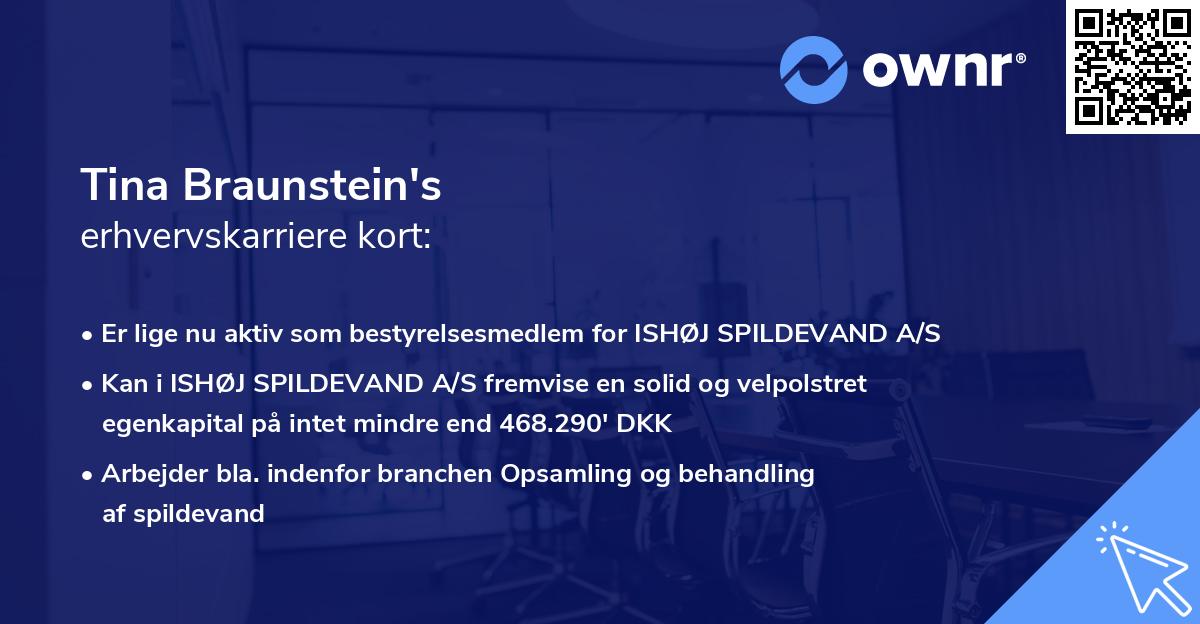 Tina Braunstein's erhvervskarriere kort