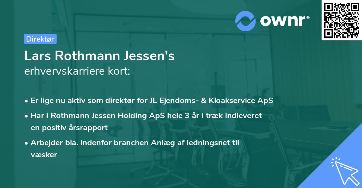 Lars Rothmann Jessen's erhvervskarriere kort