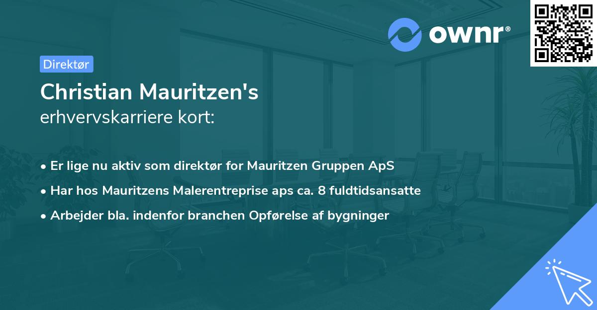 Christian Mauritzen's erhvervskarriere kort