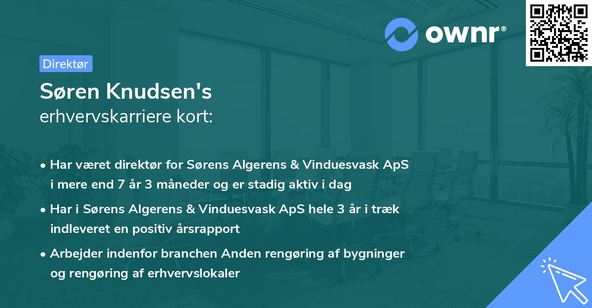 Søren Knudsen's erhvervskarriere kort