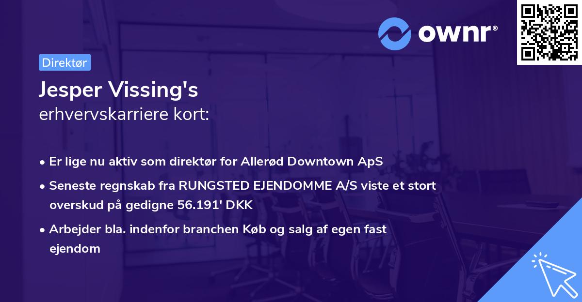 Jesper Vissing's erhvervskarriere kort