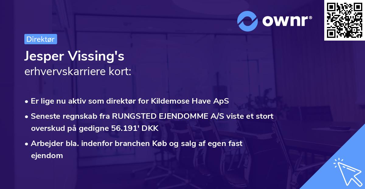 Jesper Vissing's erhvervskarriere kort