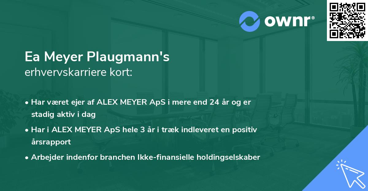 Ea Meyer Plaugmann's erhvervskarriere kort