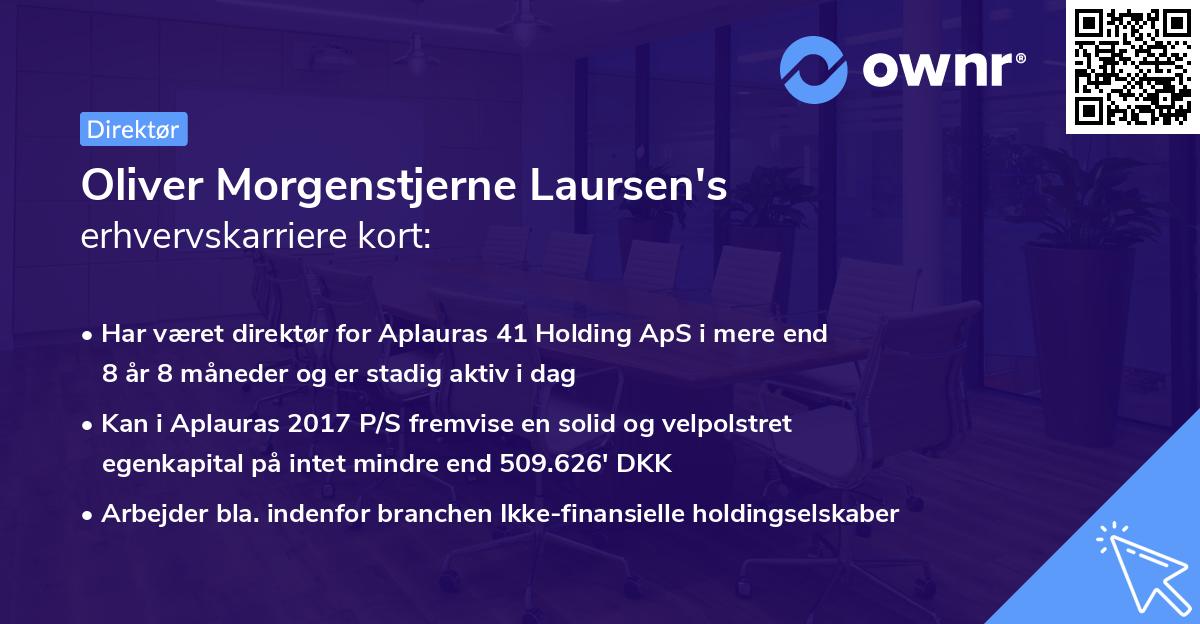 Oliver Morgenstjerne Laursen's erhvervskarriere kort