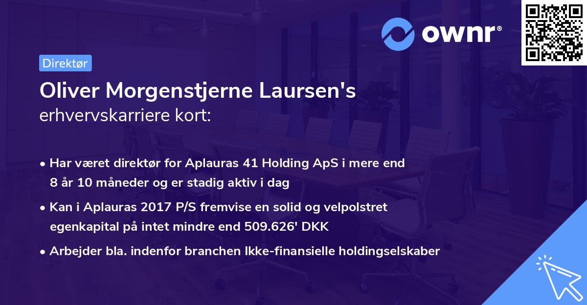 Oliver Morgenstjerne Laursen's erhvervskarriere kort