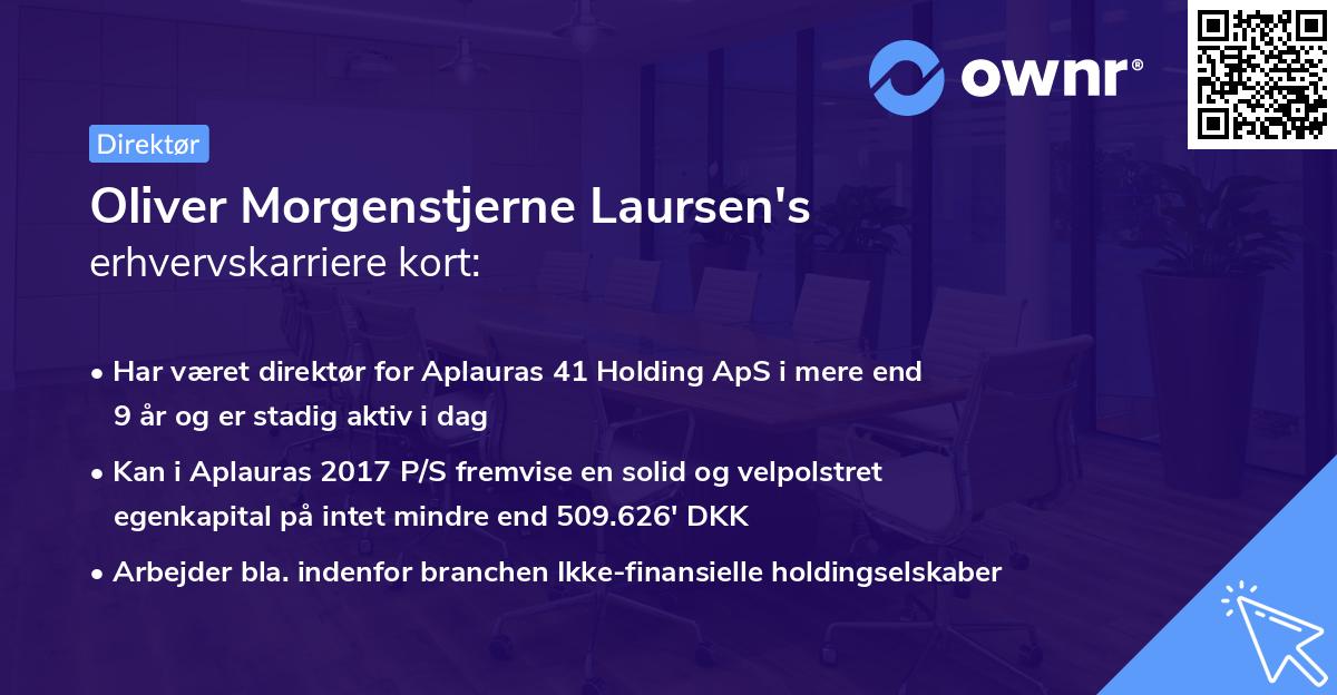 Oliver Morgenstjerne Laursen's erhvervskarriere kort