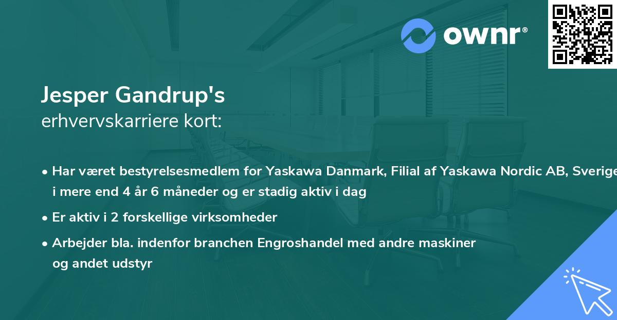 Jesper Gandrup's erhvervskarriere kort