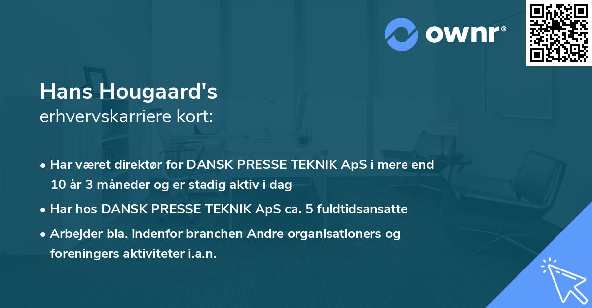 Hans Hougaard's erhvervskarriere kort