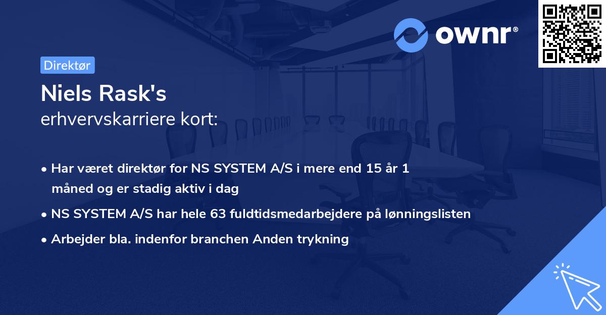 Niels Rask's erhvervskarriere kort