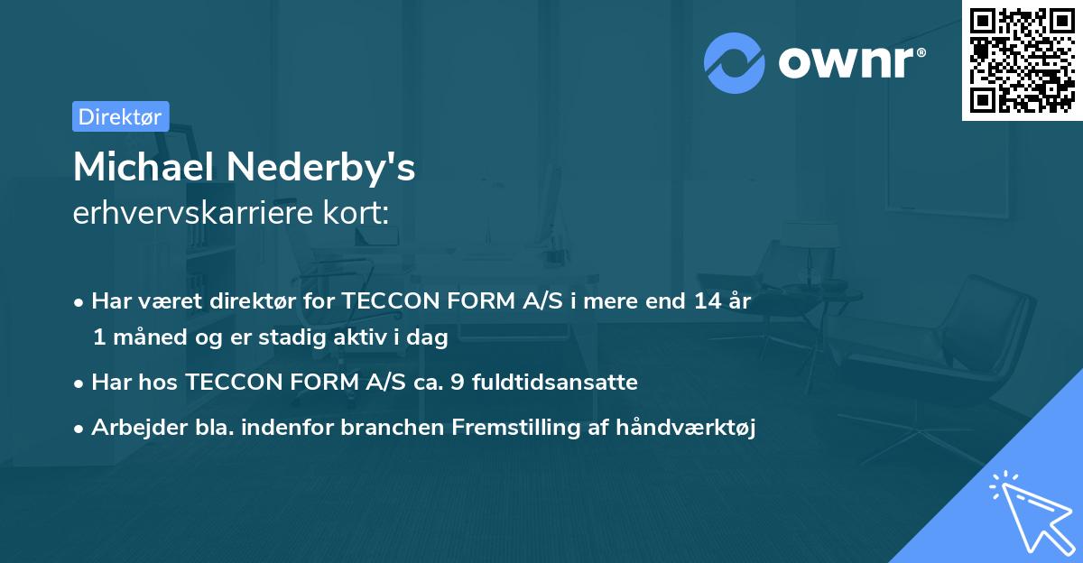 Michael Nederby's erhvervskarriere kort
