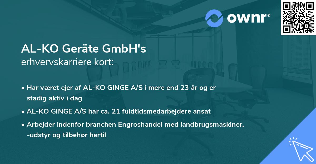 AL-KO Geräte GmbH's erhvervskarriere kort