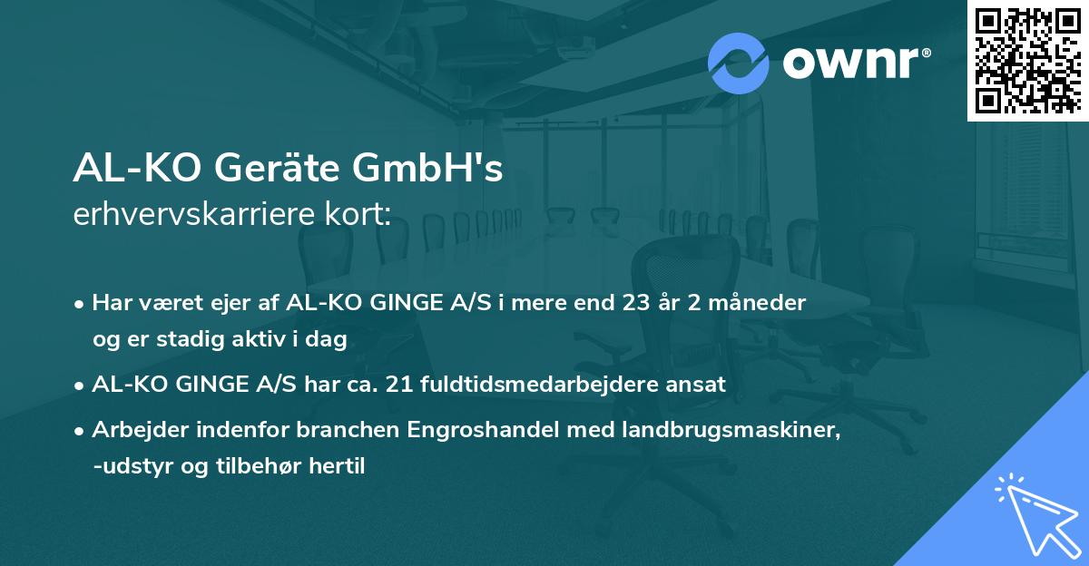 AL-KO Geräte GmbH's erhvervskarriere kort