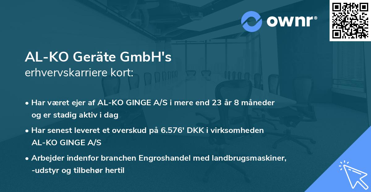 AL-KO Geräte GmbH's erhvervskarriere kort
