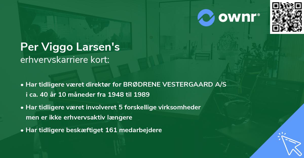 Per Viggo Larsen's erhvervskarriere kort
