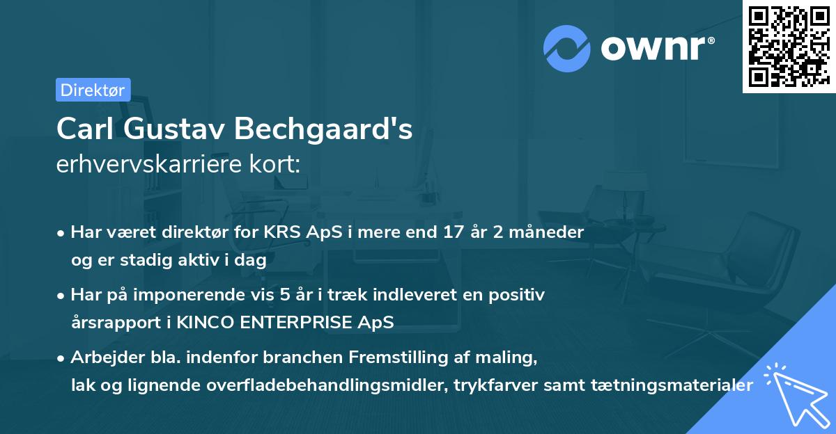 Carl Gustav Bechgaard's erhvervskarriere kort