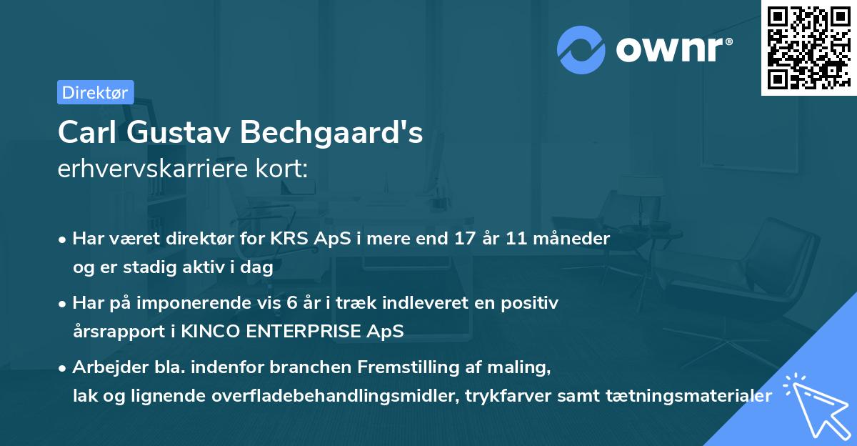 Carl Gustav Bechgaard's erhvervskarriere kort