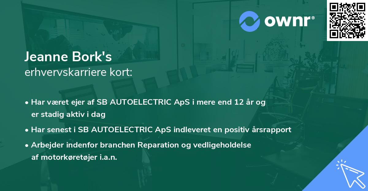 Jeanne Bork's erhvervskarriere kort