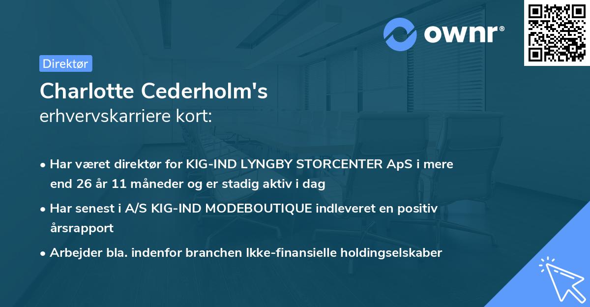 Charlotte Cederholm's erhvervskarriere kort