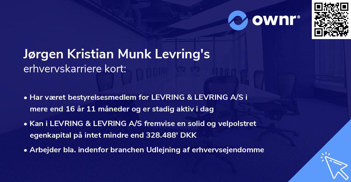 Jørgen Kristian Munk Levring's erhvervskarriere kort