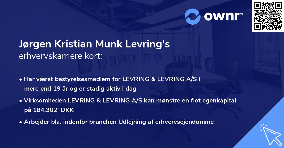 Jørgen Kristian Munk Levring's erhvervskarriere kort