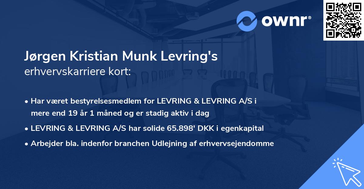 Jørgen Kristian Munk Levring's erhvervskarriere kort