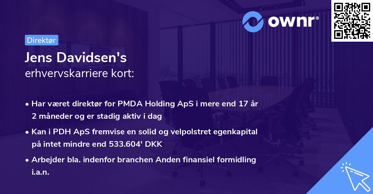 Jens Davidsen's erhvervskarriere kort