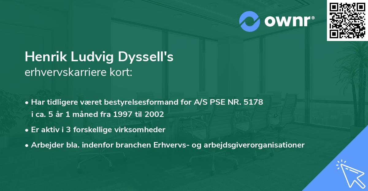 Henrik Ludvig Dyssell's erhvervskarriere kort