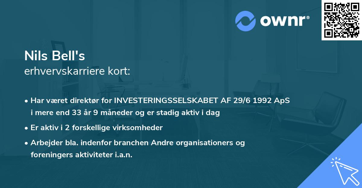 Nils Bell's erhvervskarriere kort