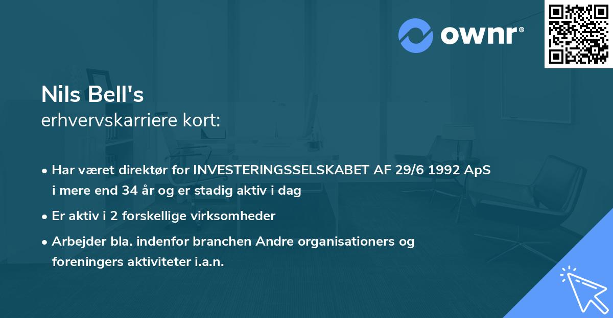 Nils Bell's erhvervskarriere kort