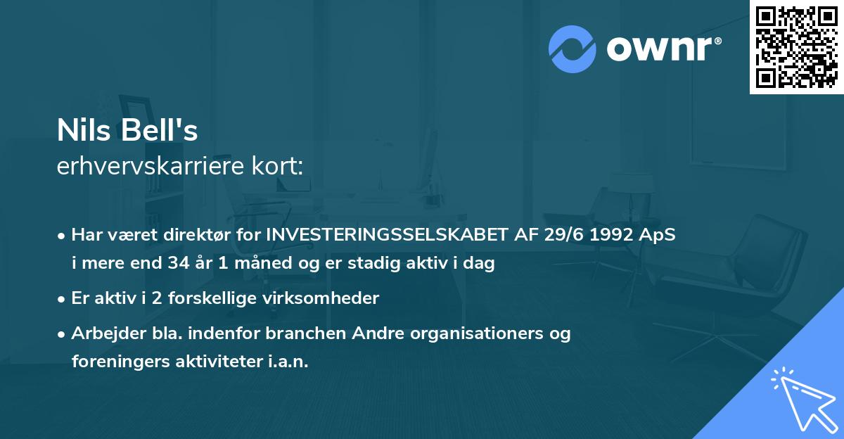 Nils Bell's erhvervskarriere kort
