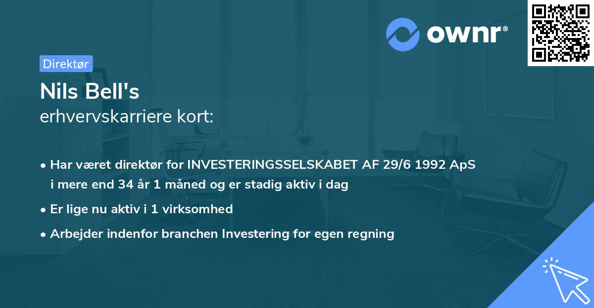 Nils Bell's erhvervskarriere kort
