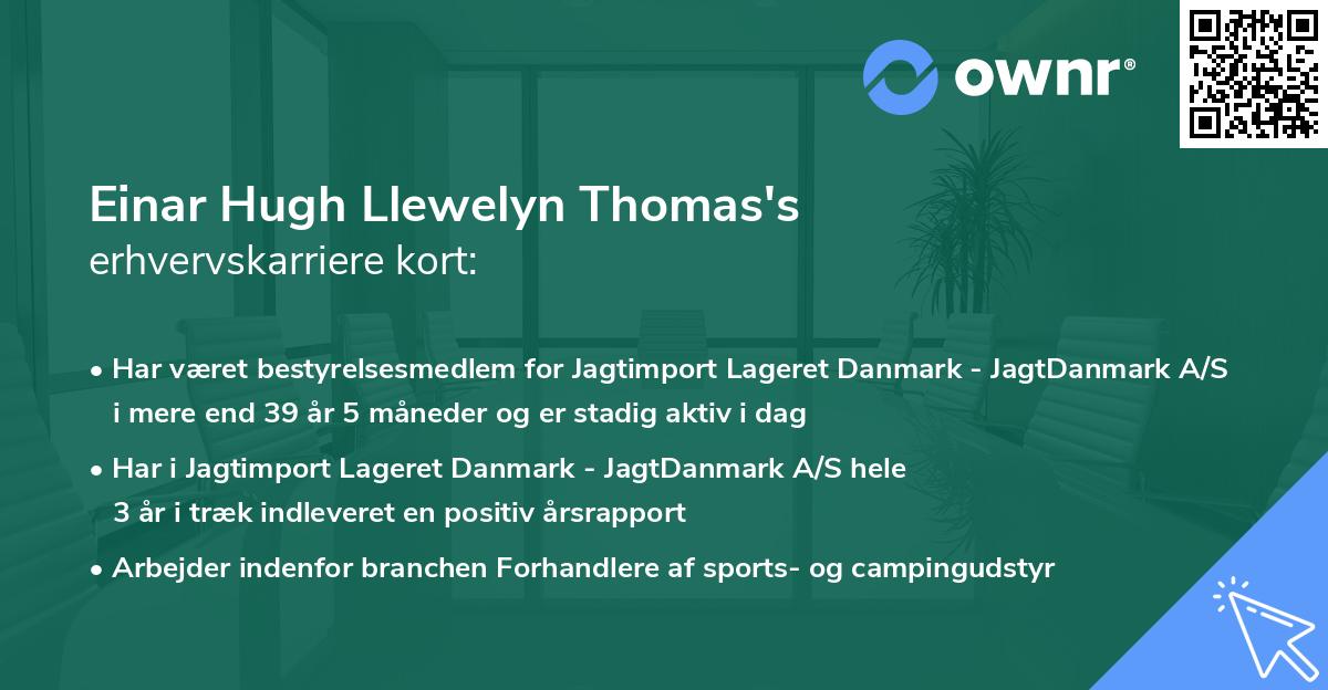 Einar Hugh Llewelyn Thomas's erhvervskarriere kort