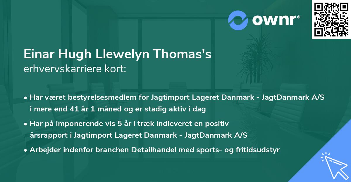 Einar Hugh Llewelyn Thomas's erhvervskarriere kort