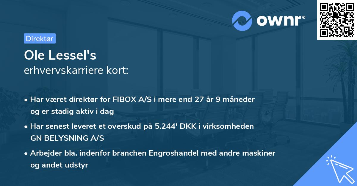 Ole Lessel's erhvervskarriere kort