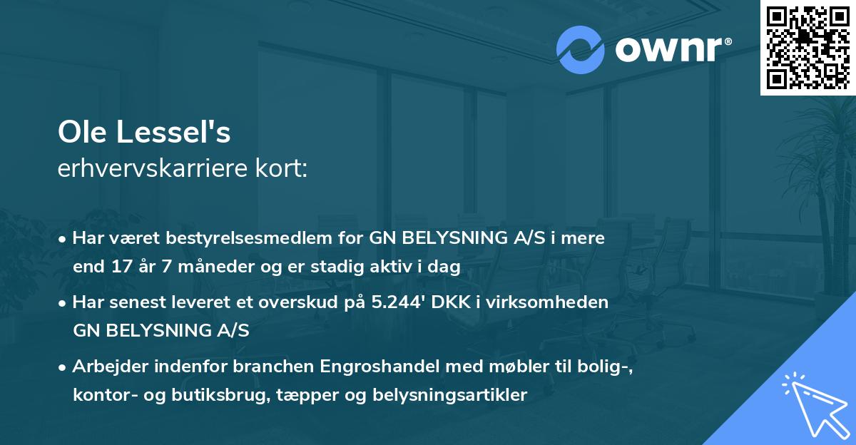 Ole Lessel's erhvervskarriere kort