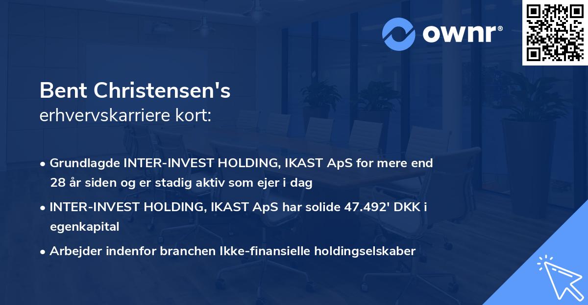 Bent Christensen's erhvervskarriere kort