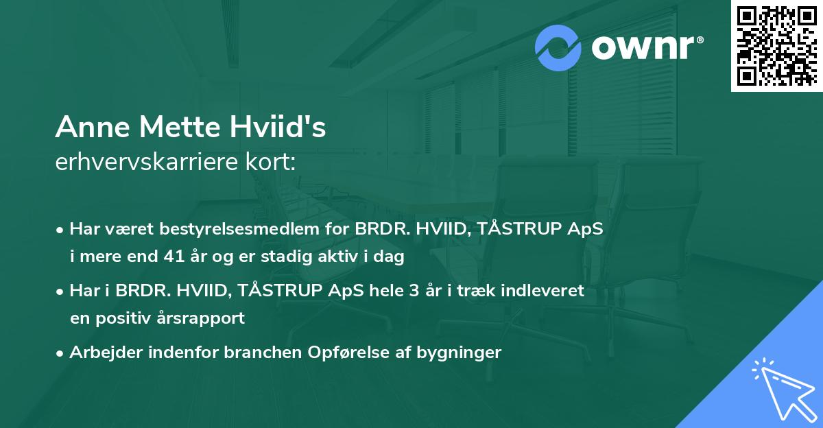 Anne Mette Hviid's erhvervskarriere kort