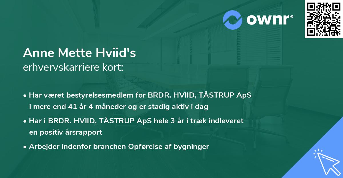 Anne Mette Hviid's erhvervskarriere kort