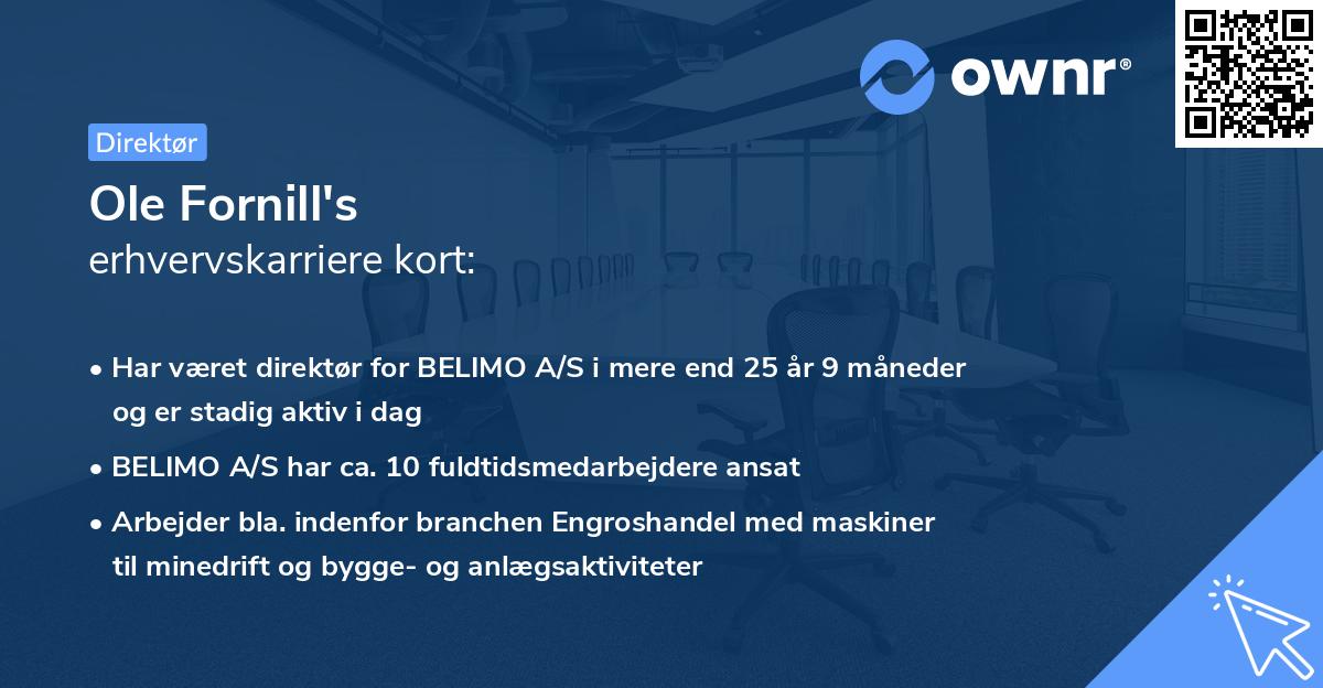 Ole Fornill's erhvervskarriere kort