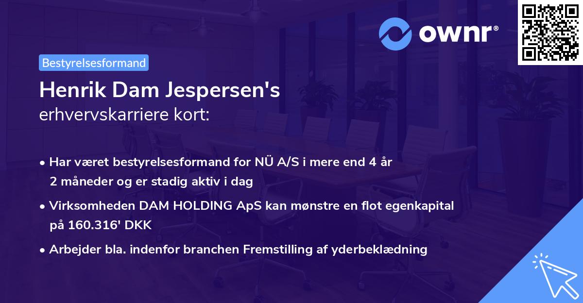 Henrik Dam Jespersen's erhvervskarriere kort