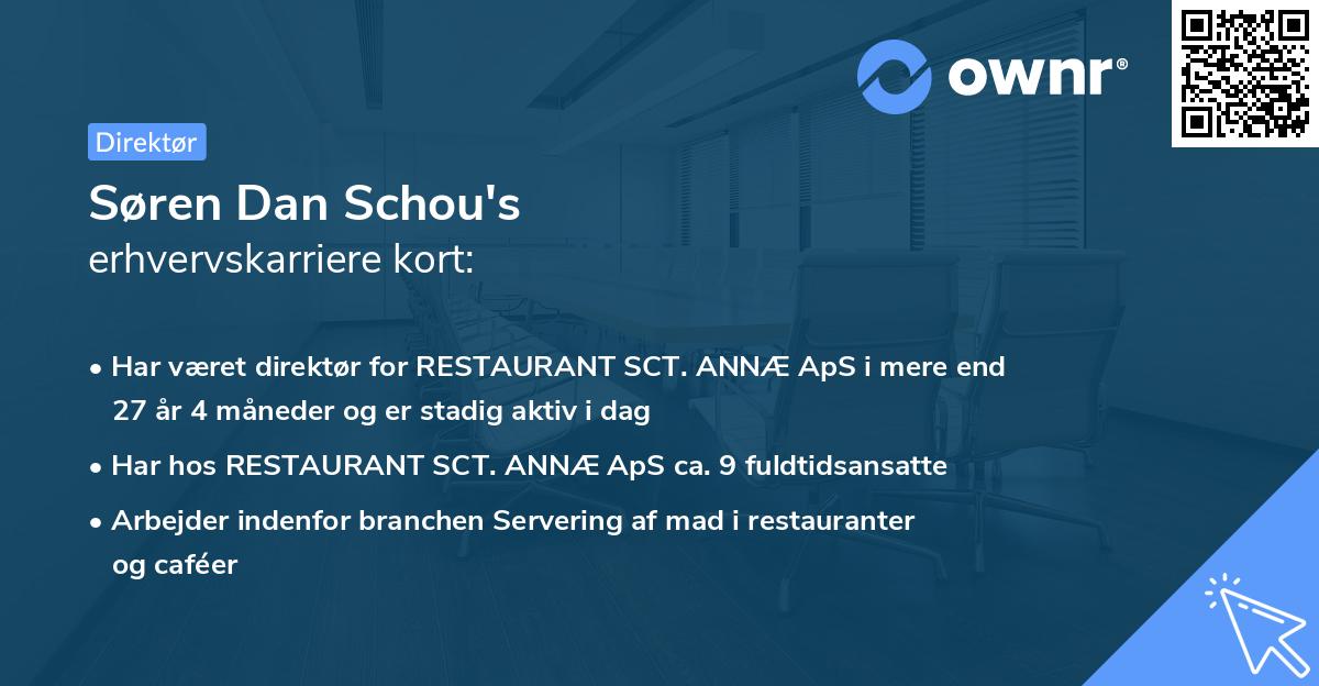 Søren Dan Schou's erhvervskarriere kort