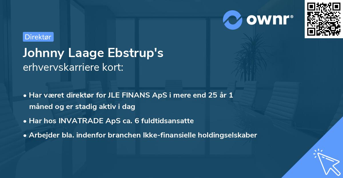Johnny Laage Ebstrup's erhvervskarriere kort